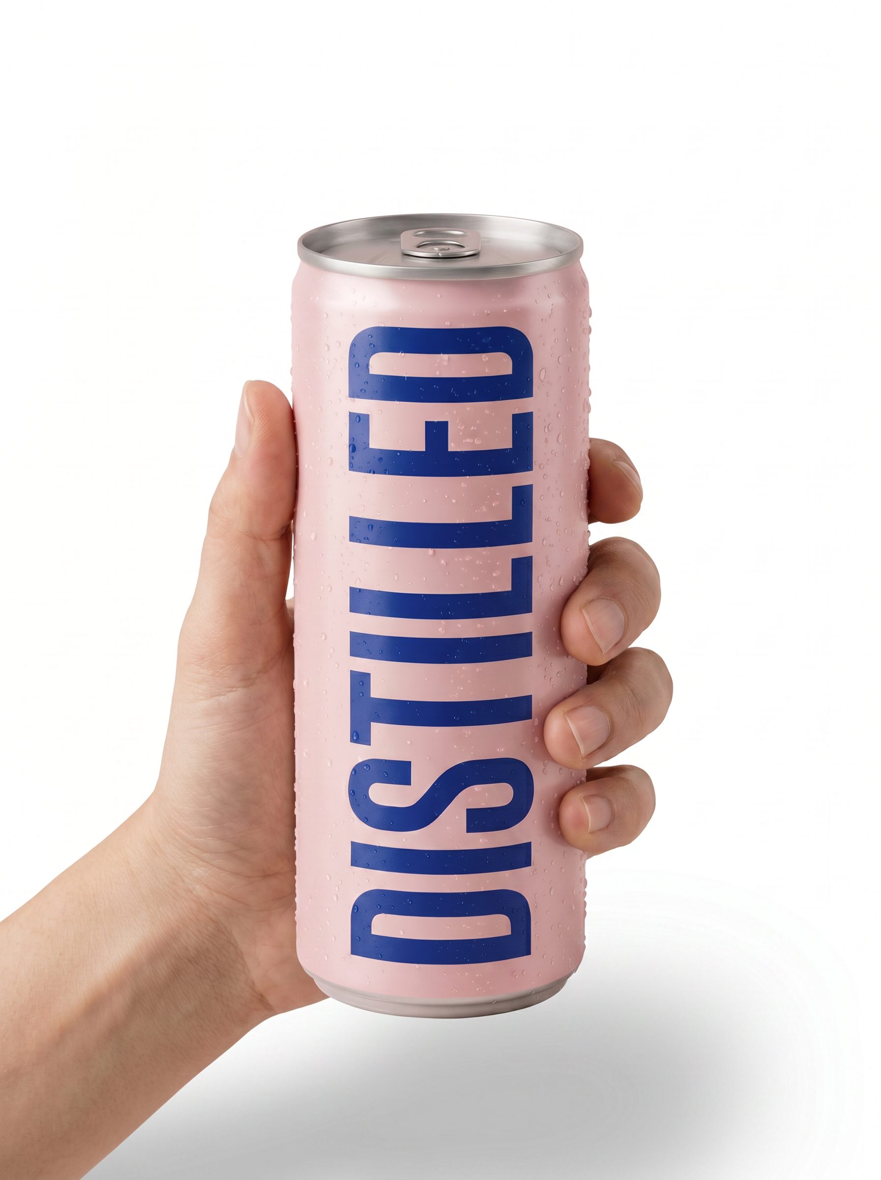 The Distilled can held in a hand to establish its real scale