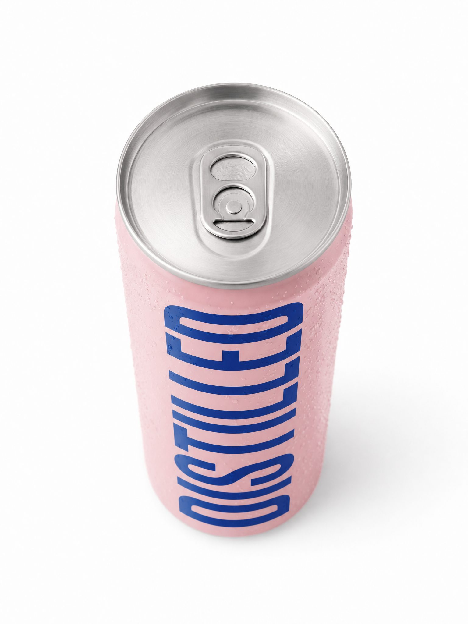 Top view of the Distilled can showing the lid and tab