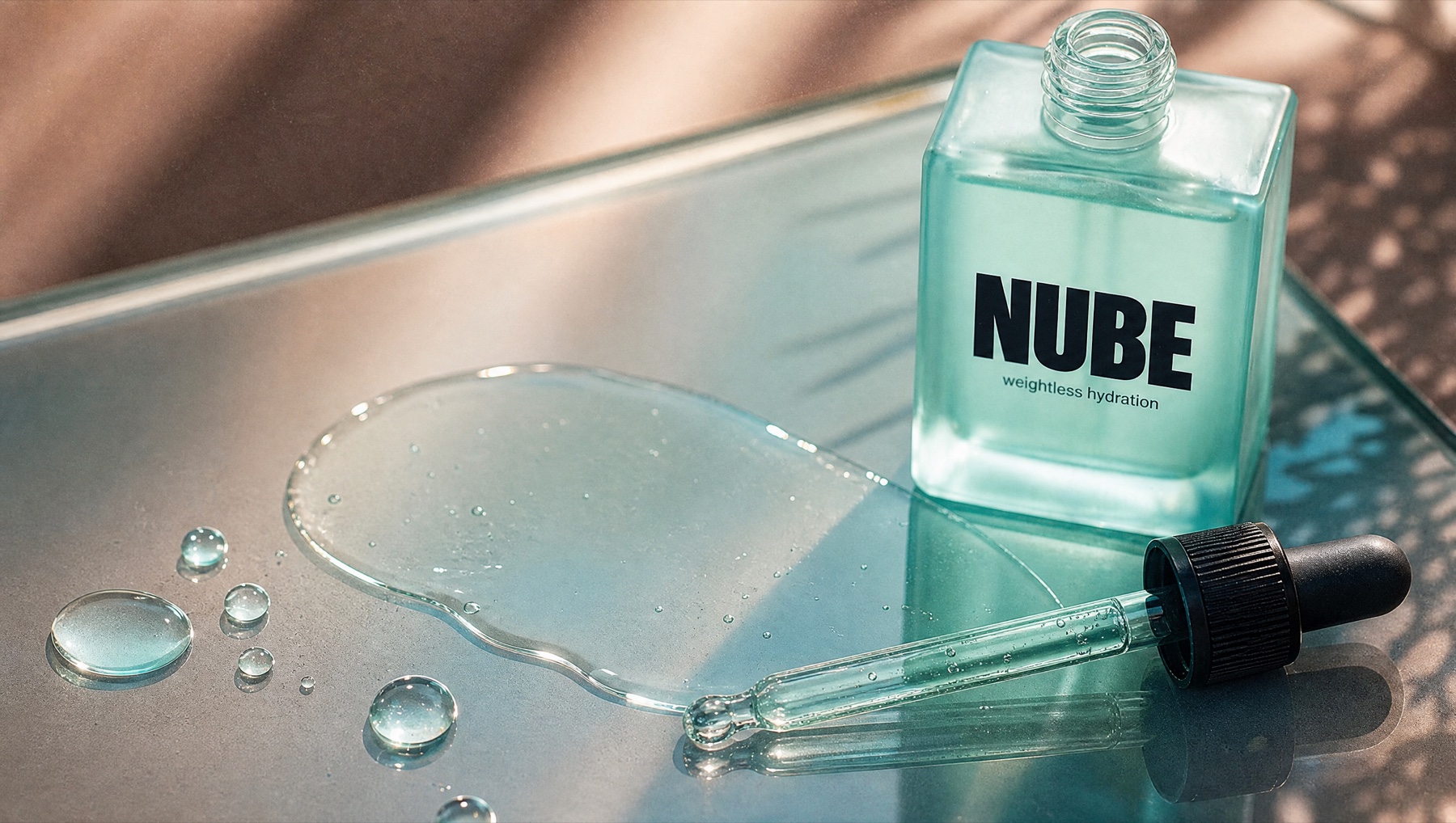 A swatch of the serum on glass